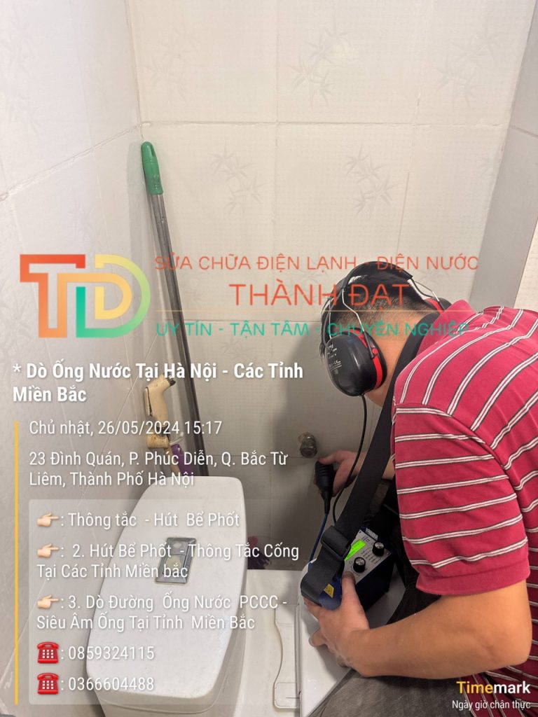 Siêu âm rò rỉ nước tại Bắc Từ Liêm Hà Nội